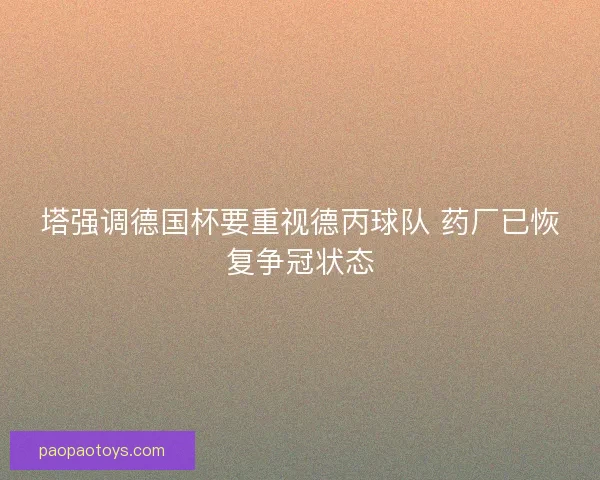 塔强调德国杯要重视德丙球队 药厂已恢复争冠状态